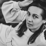 Woman's portrait, black & white