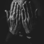 Man's portrait, black and white