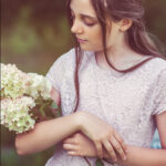 "I want a picture in a dress with flowers"